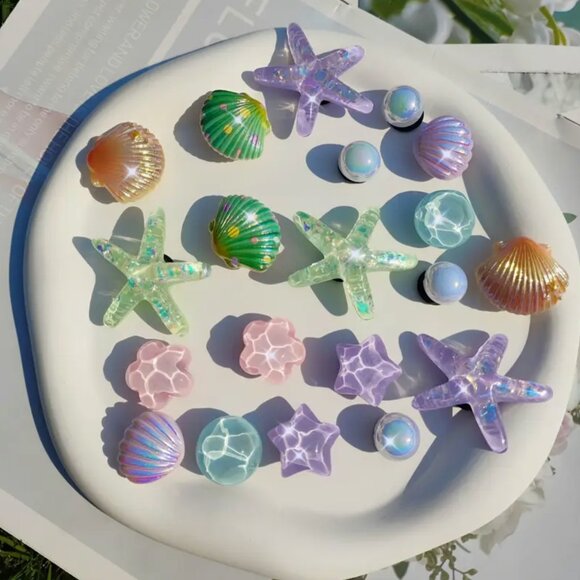 EVA Bag Charms – Passport Philosophy Collection Acrylic Purple Shells 20pc - Picture 5 of 7